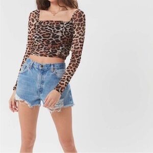 Urban Outfitters Sheer Cheetah Print Crop Top